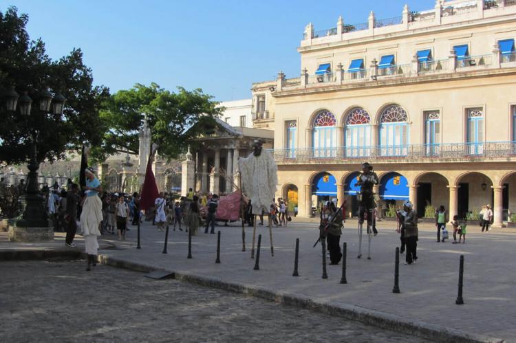 Plaza de Armas, Havana, Cuba - parade approaching