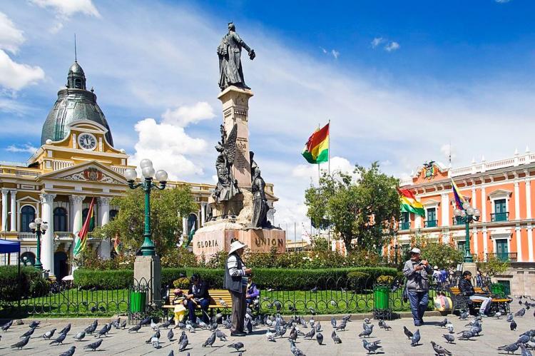Plaza Murillo, central plaza of the city of La Paz, Bolivia