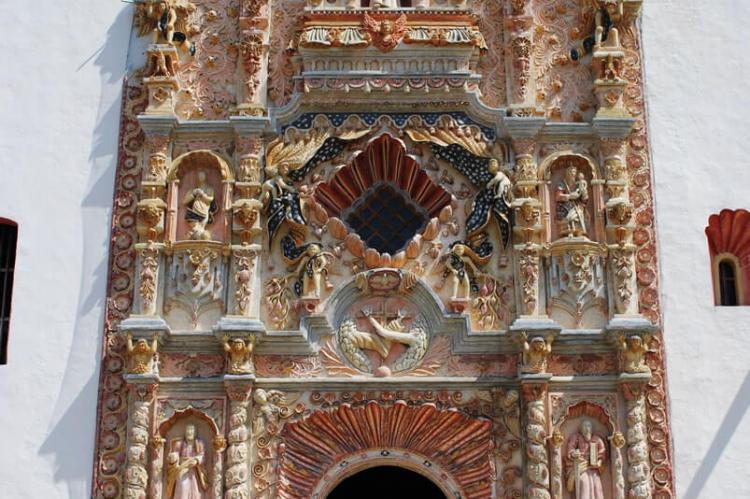 Main portal of the mission in Tilaco, Landa de Matamoros, Querétaro, Mexico