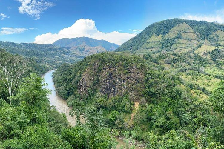 Cauca River in Caldas Department, Colomiba