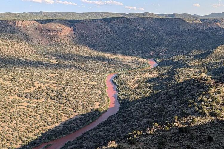 The Rio Grande from the Puye Escarpment, at White Rock, New Mexico