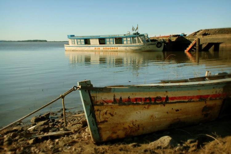 An old river ferry provides service between the cities of Bella Union in Uruguay and Monte Caseros in Argentina