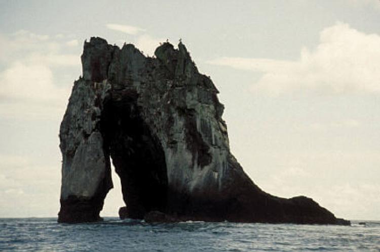 A rock formation off Gorgona Island, Colombia
