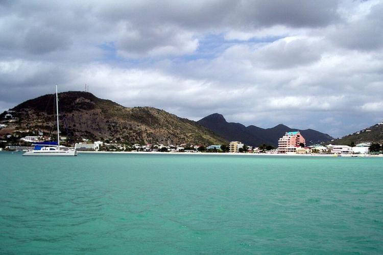 Saint Maarten panorama taken from water taxi