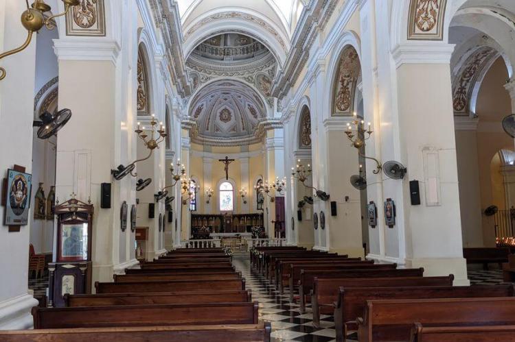 Interior view of Cathedral of San Juan Bautista in San Juan, Puerto Rico