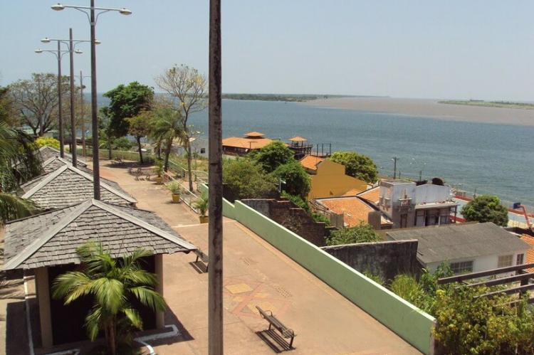 Mirante do Tapajós square in Santarém, Brazil overlooking the "meeting of the waters" of both the Amazon and Tapajós Rivers.