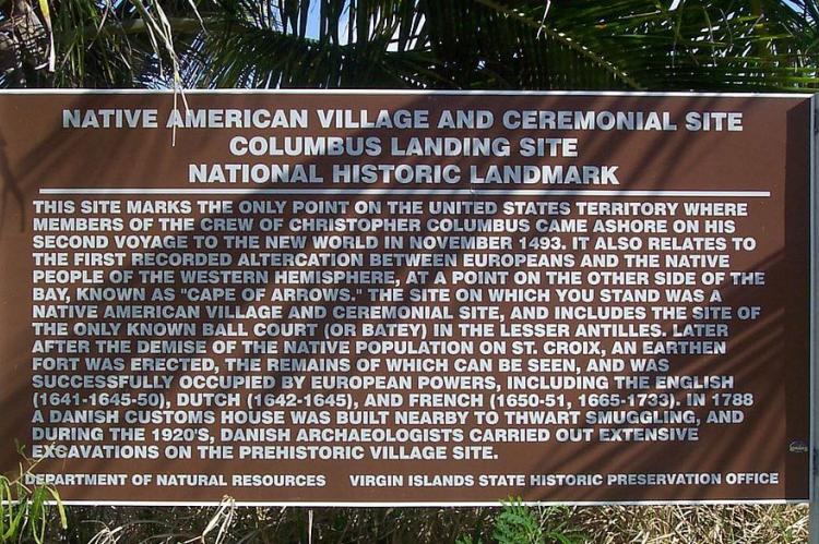 Historical marker/information sign at Salt River Bay National Historical Park and Ecological Preserve, St Croix, USVI