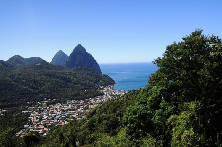 View of the Pitons, St. Lucia