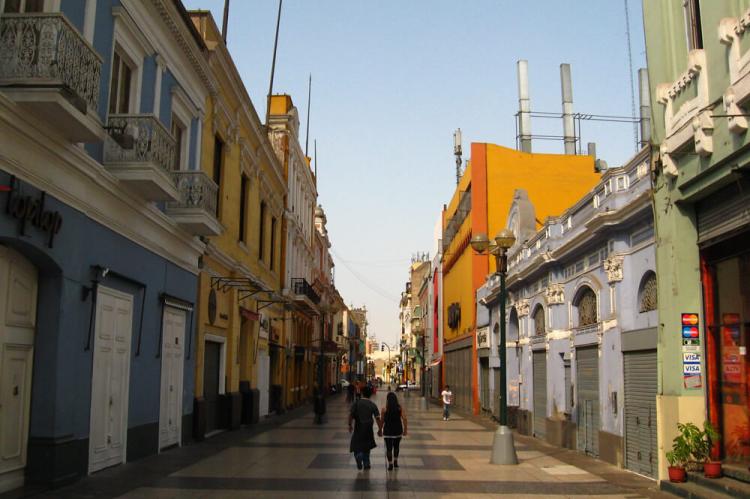 Street view, Historic Center of Lima, Peru