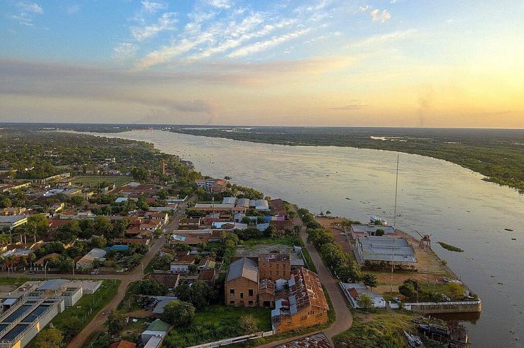 Sunset over the Paraguay River at Concepción, Paraguay 
