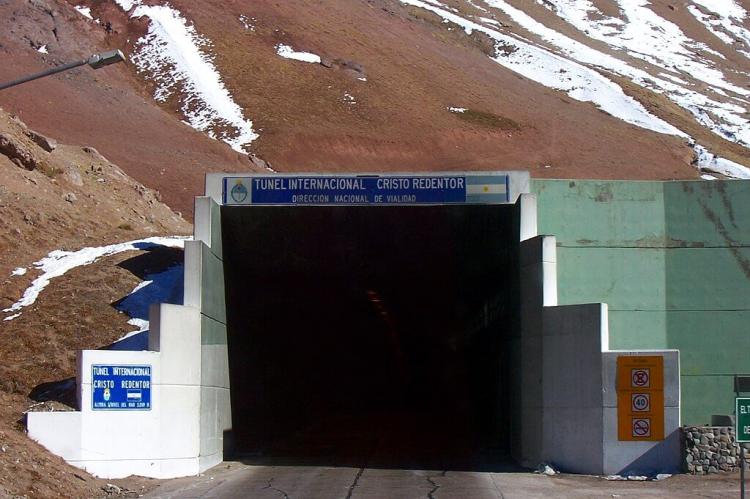 Cristo Redentor International Tunnel that connects the province of Mendoza (Argentina) with the region of Valparaíso (Chile)