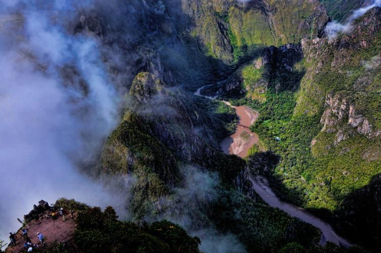 Urubamba River, seen from the Huayna Picchu peak, Peru