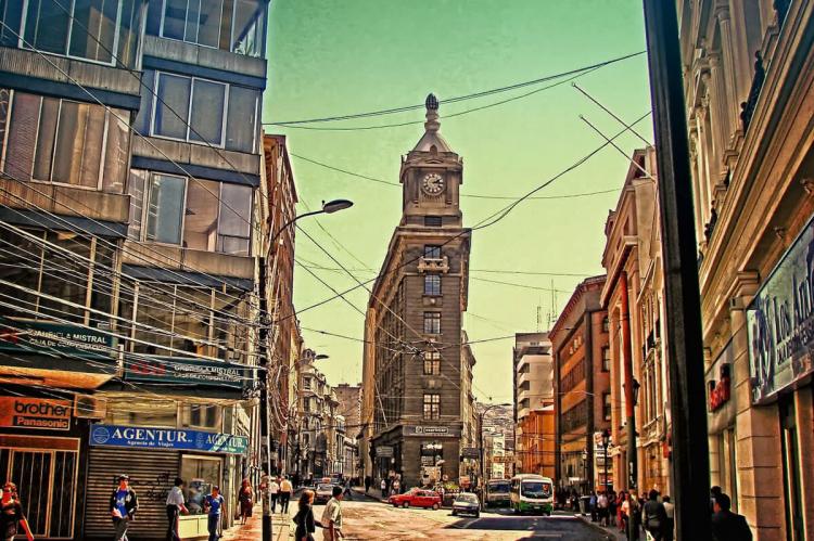 Street corner in Valparaíso, Chile