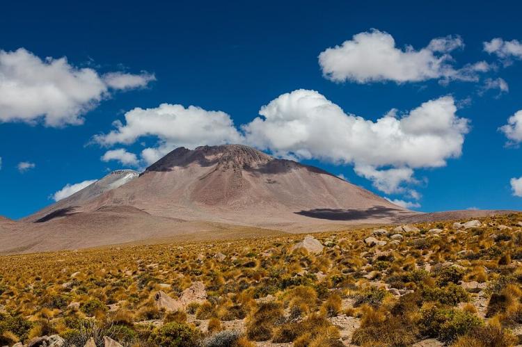 View of Aucanquilcha volcano, Antofagasta Region of northern Chile 