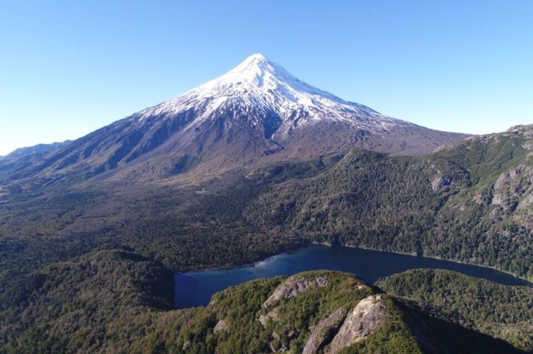 Lanin Volcano and Huinfiuca Lagoon, Villarrica National Park, Chile