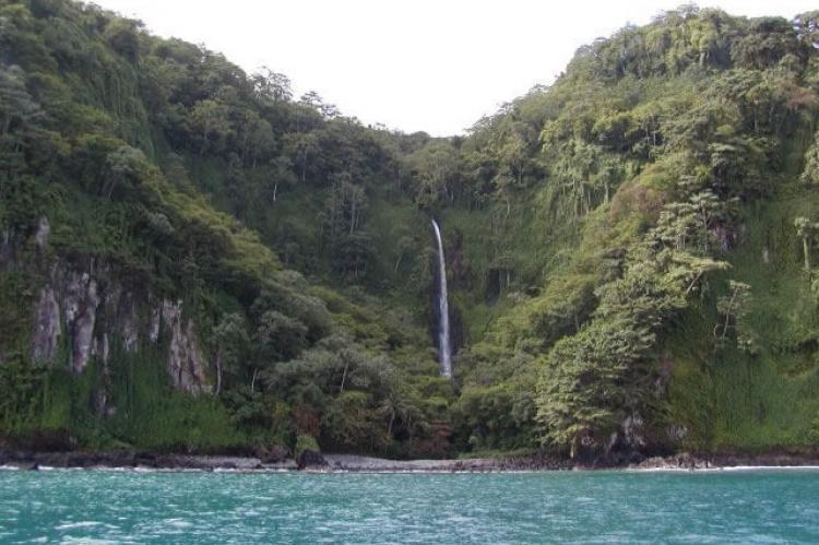 Waterfall at Wafer Bay, Cocos Island, Costa Rica