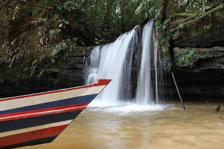 Waterway falls in Serra do Divisor National Park, Brazil