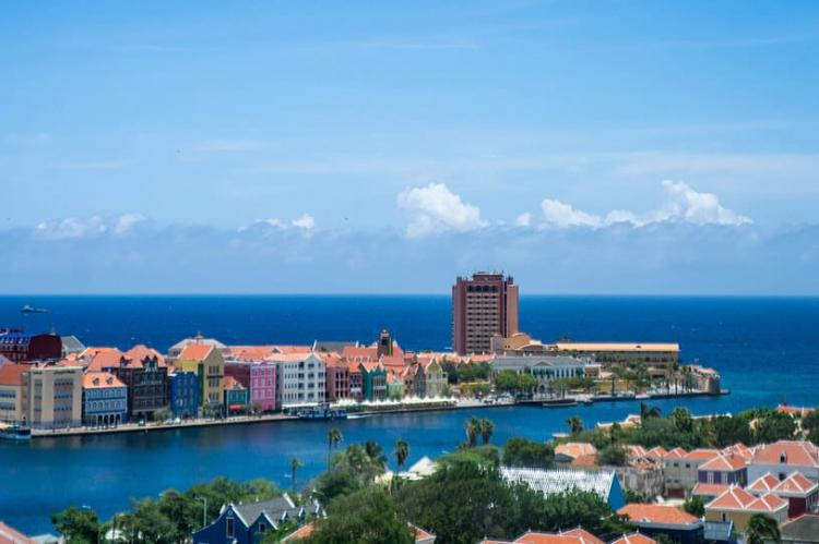 Aerial view of Willemstad Harbor, Curaçao