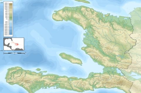 Topographic map of Haiti
