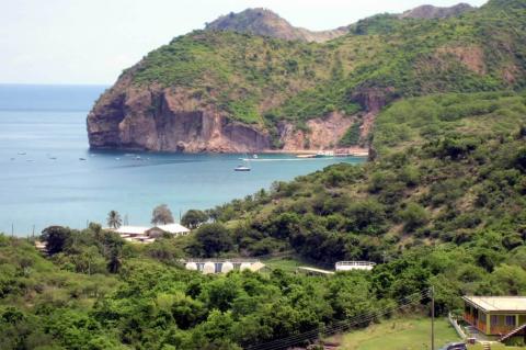 Little Bay, Montserrat, the island's maritime port of entry, 2011