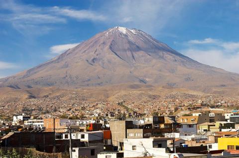 El Misti, towering over the city of Arequipa, Peru