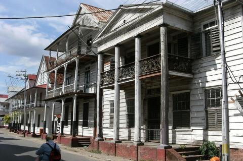Colonial style houses in Paramaribo, Suriname
