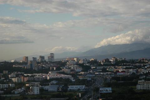 Cordillera Septentrional provides a backdrop to Santiago City, Dominican Republic