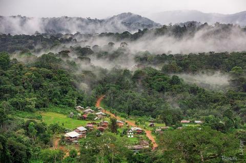 Panorama of village of Saül, French Guiana